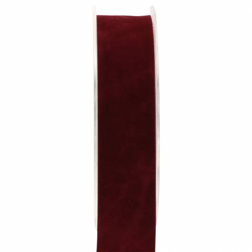 Ruban velours Bordeaux rouge 25mm 7m