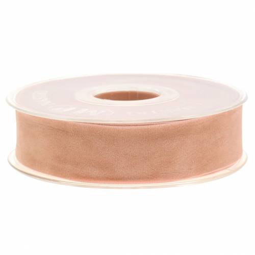 Article Ruban velours saumon 25mm 7m