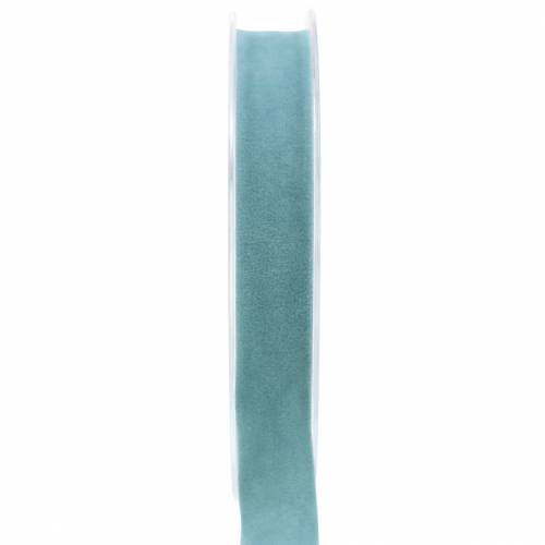Floristik24 Ruban velours bleu clair 15mm 7m