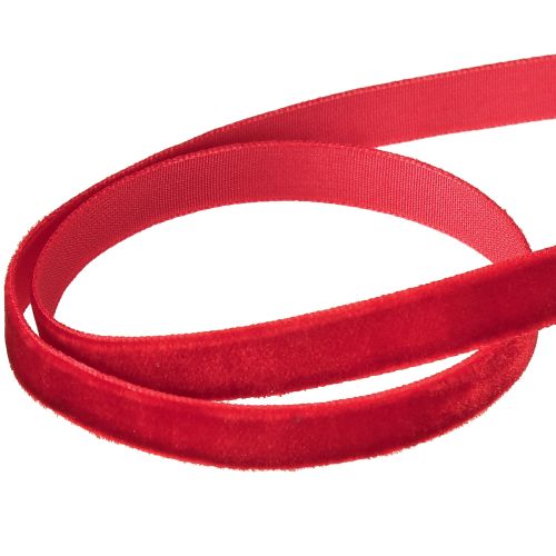 Article Ruban décoratif en velours rouge 10 mm 20 m