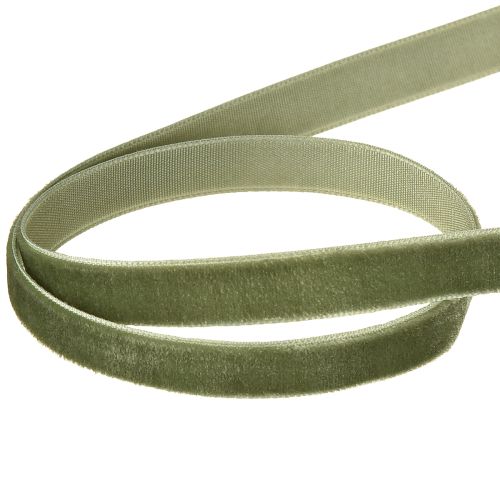 Article Ruban de velours, ruban cadeau, ruban décoratif vert, largeur 10 mm, 20 m
