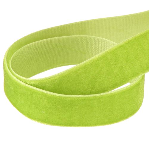 Article Ruban de velours vert clair, ruban décoratif, ruban de velours vert 20 mm, 10 m