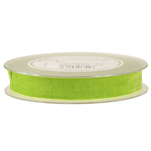 Article Ruban de velours vert clair, ruban décoratif, ruban de velours vert 20 mm, 10 m
