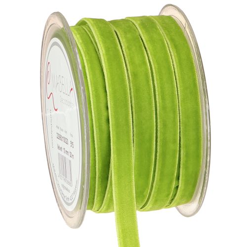 Ruban de velours vert clair, ruban décoratif en velours vert 10 mm, 20 m