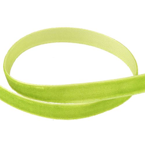 Article Ruban de velours vert clair, ruban décoratif en velours vert 10 mm, 20 m