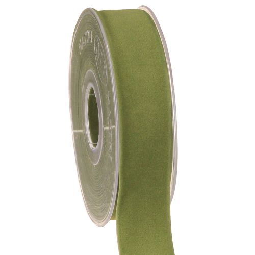 Floristik24 Ruban de velours vert mousse 25 mm 7 m