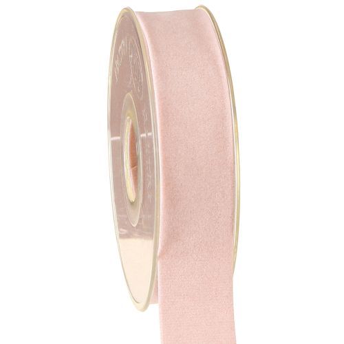 Floristik24 Ruban de velours rose 25 mm 7 m