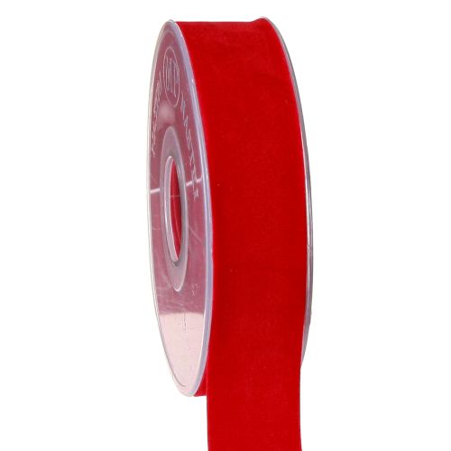 Floristik24 Ruban de velours ruban rouge ruban de tissu 25 mm 7 m