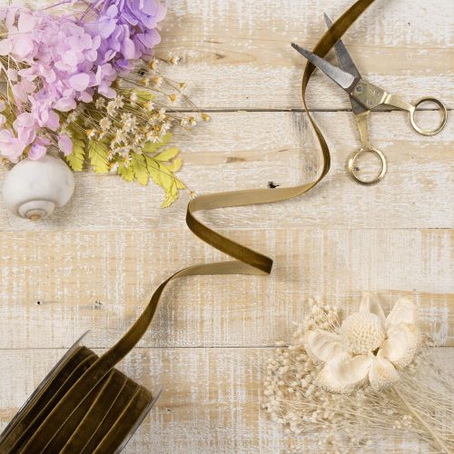 Ruban décoratif en velours, étroit, 10 mm de large, 20 m de long, en rouleau | Floristik24.be
