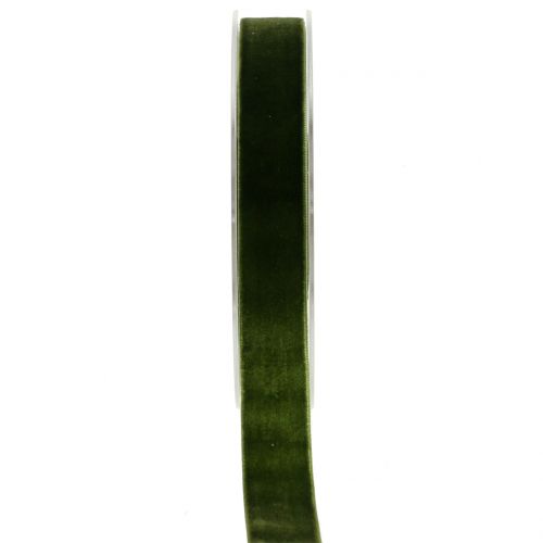 Floristik24 Ruban velours vert foncé 20mm 10m