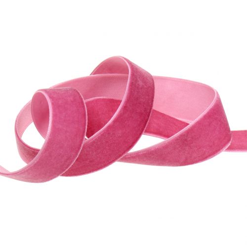 Article Ruban velours rose 20mm 10m