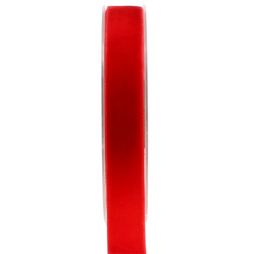 Floristik24 Ruban velours rouge 20mm 10m