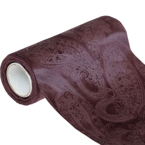 Article Chemin de table en ruban de velours violet, motif cachemire, 150 mm, 3 m