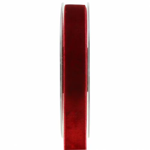 Floristik24 Ruban velours rouge foncé 20mm 10m