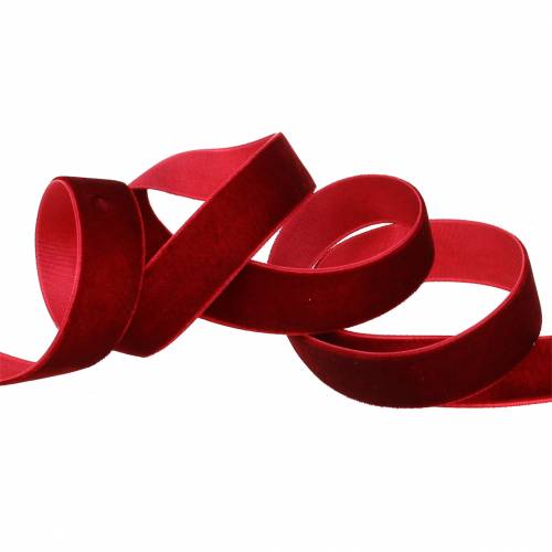 Article Ruban velours rouge foncé 20mm 10m