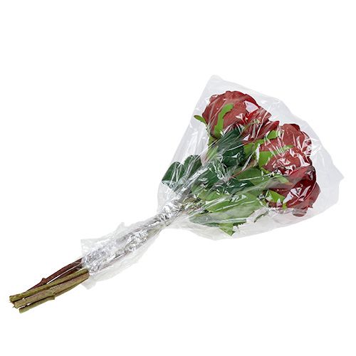 Article Rose en velours rouge Ø8cm L45cm 6 pcs