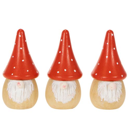 Mini figurines de gnomes, décorations de table en forme d'amanite tue-mouches, 10 cm, lot de 6 | Floristik24.be