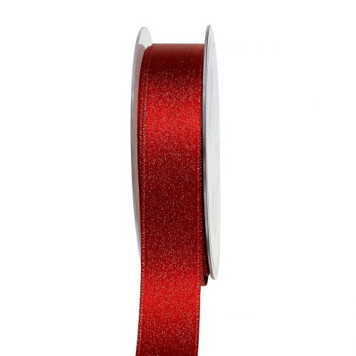 Ruban de satin avec rouge mica 25mm 20m