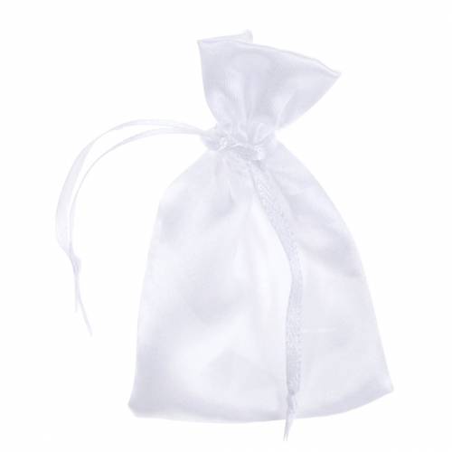 Floristik24 Sacs en satin blanc 6.5 × 10cm 10pcs