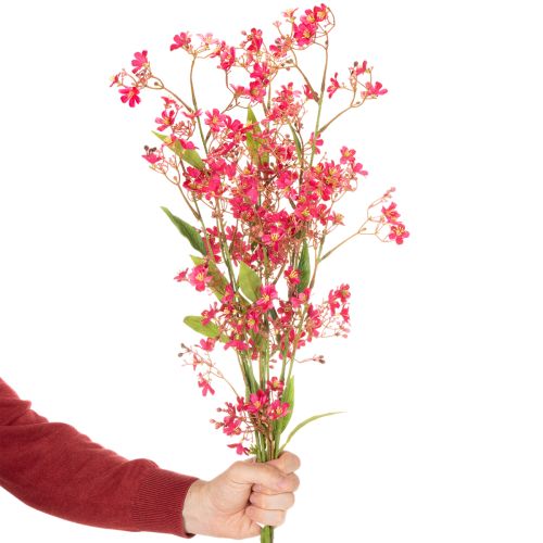 Branche artificielle fleurie d'orchidée Oncidium, décoration 112 cm, lot de 3 | Floristik24.be