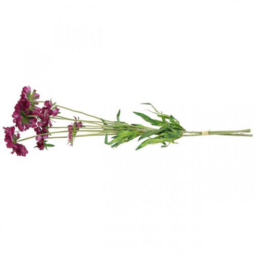 Floristik24 Scabious fleur artificielle rose fleur d&#39;été H64cm bouquet de 3pcs