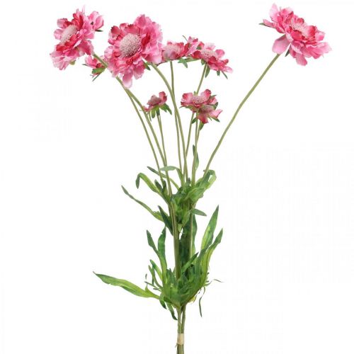 Floristik24 Décoration florale artificielle, fleur artificielle scabious rose 64cm lot de 3pcs