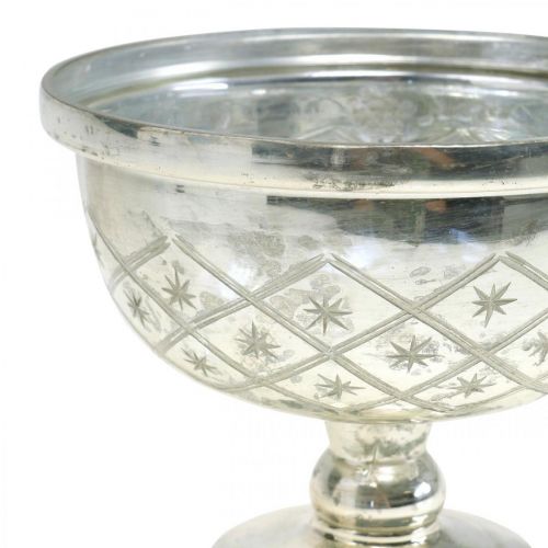 Floristik24 Coupe en verre avec pied décoration verre shabby chic champagne Ø17cm H13cm