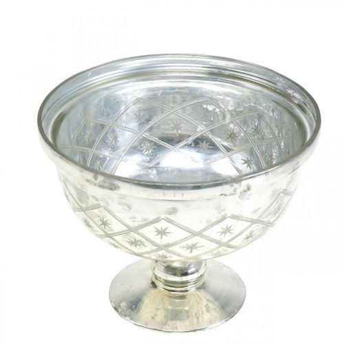 Floristik24 Coupe en verre avec pied décoration verre shabby chic champagne Ø17cm H13cm