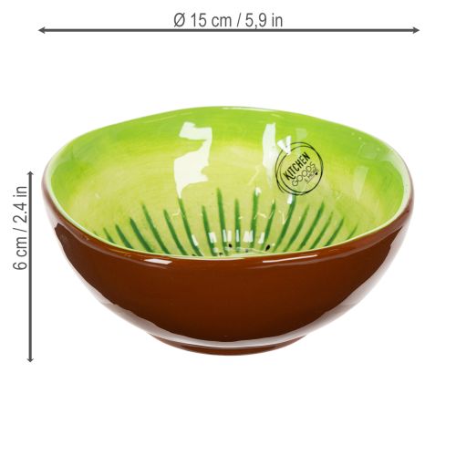 Article Bol de service en céramique, motif Kiwi. Idéal pour une table élégante ou un buffet. 15 cm