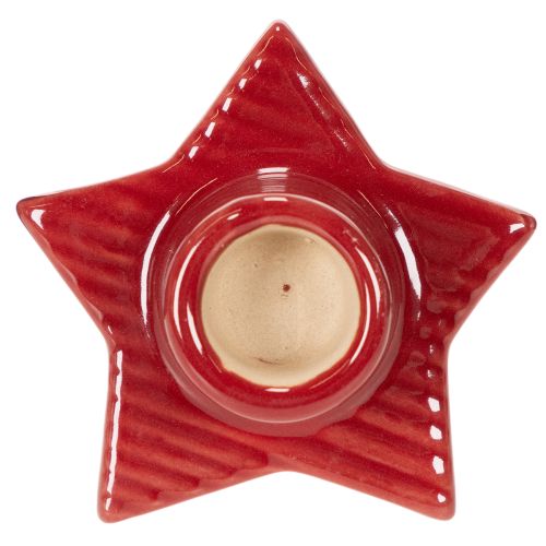 Bougeoir en forme d'étoile pour bougies coniques, Avent et Noël, 8 cm, lot de 2 | Floristik24.be