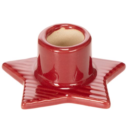 Bougeoir en forme d'étoile pour bougies coniques, Avent et Noël, 8 cm, lot de 2 | Floristik24.be