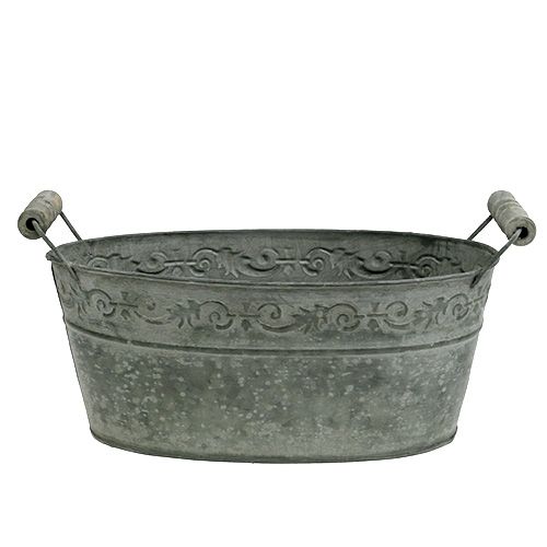 Floristik24 Seau zinc ovale 25 x 13,5 cm H. 10,5 cm