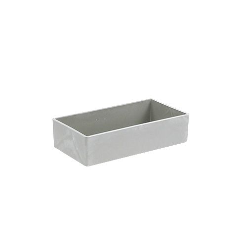 Floristik24 Bol carré gris 20cm x 10,5cm H5cm