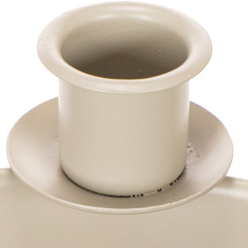 Porte-bougies à 4 supports, couronne de l'Avent moderne, beige, 15 cm | Floristik24.be