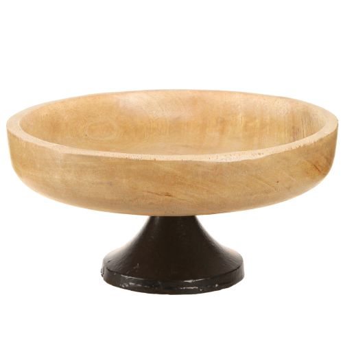 Article Bol avec pied bois métal naturel noir Ø20cm H10cm