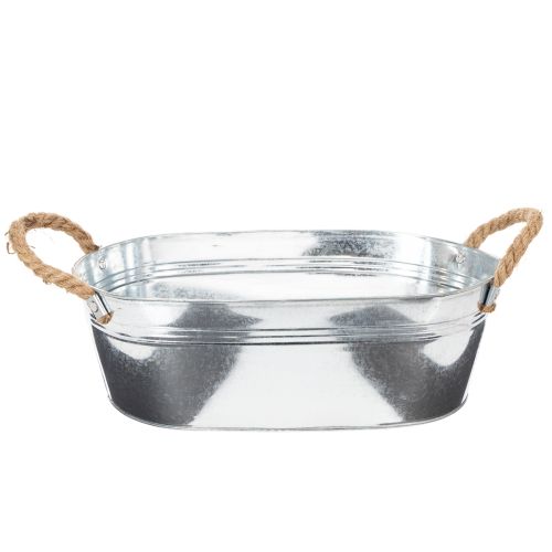 Bol ovale 35 cm x 21,5 cm x 11,5 cm, zinc brillant acheter | Floristik24.be