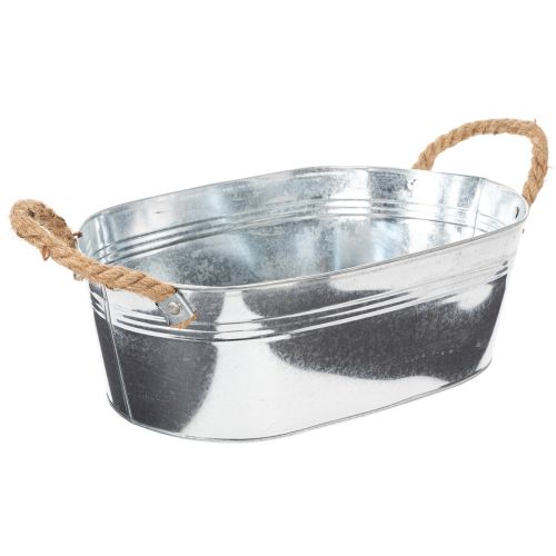 Bol ovale 35 cm x 21,5 cm x 11,5 cm, zinc brillant | Floristik24.be
