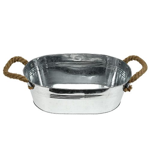 Article Bol ovale 35cm x 21.5cm H11.5cm Zinc brillant