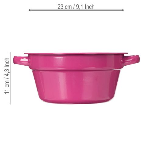 Article Pot de fleurs en métal, décoration estivale pour le salon, 23 cm, lot de 3