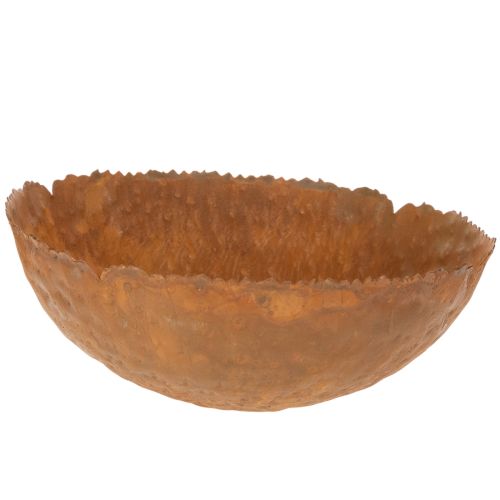 Bol rond en métal à surface texturée effet rouille, 20 cm | Floristik24.be