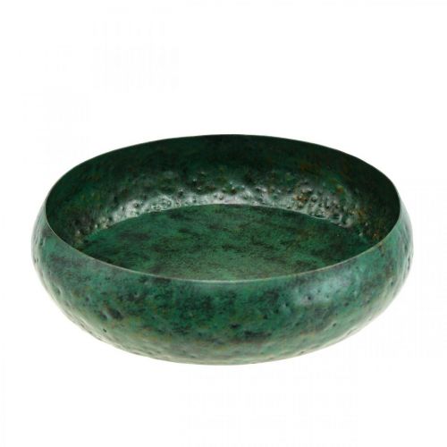 Bol déco vert antique Bol déco métal Ø25.5cm H6cm