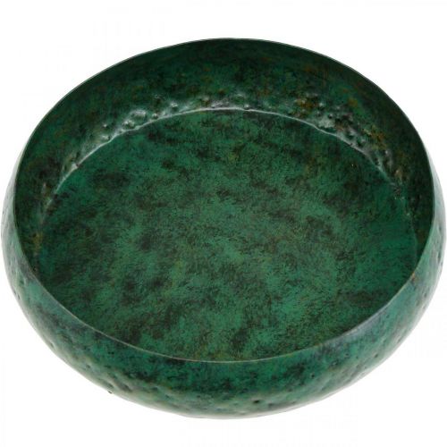 Floristik24 Bol déco vert antique Bol déco métal Ø25.5cm H6cm