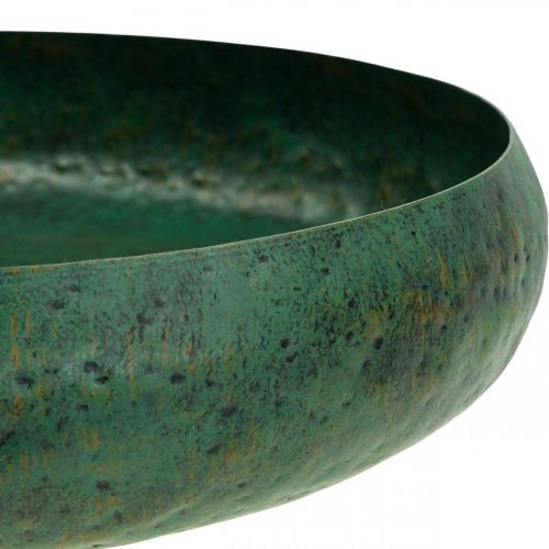Floristik24 Bol déco vert antique Bol déco métal Ø32cm H7cm