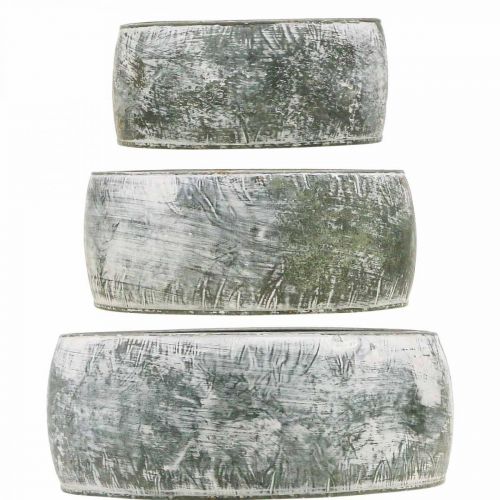 Floristik24 Bol décoratif en métal rond gris Ø22/18,5/14,5cm