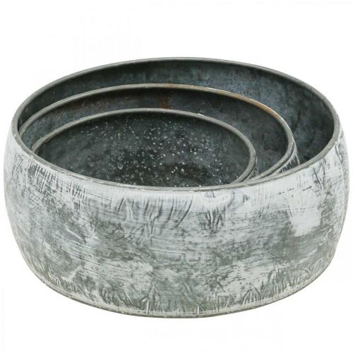 Article Bol décoratif en métal rond gris Ø22/18,5/14,5cm