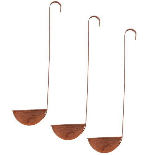 Floristik24 Bol pour plantation louche décorative rouille Ø12cm 3pcs