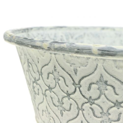 Floristik24 Bol en zinc avec décor crème lavé Ø35,5cm H9cm
