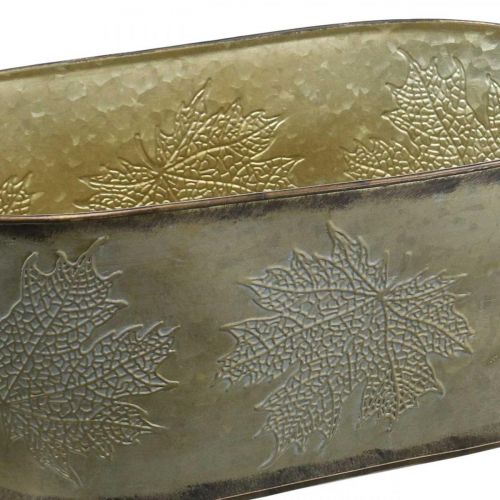 Article Pot d'automne, coupe-plantes à feuilles, décoration métal doré L38cm H15cm
