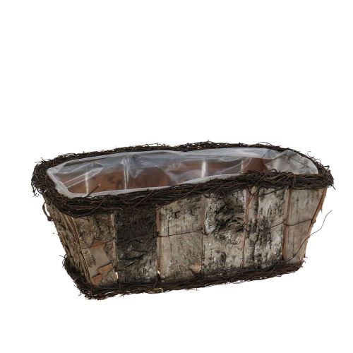 Floristik24 Jardinière cache-pot carré bouleau/vigne 28×14×11.5cm