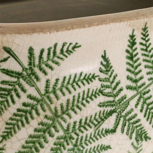 Floristik24 Bol à plantes en grès de fougère pot en céramique ovale 20×10×13.5cm 2pcs